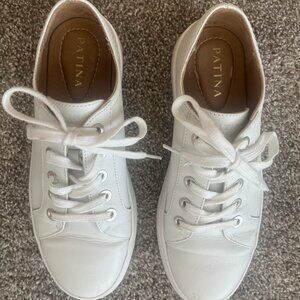 Patina (Portland Leather Goods) Low Stop Street Sneaker - White Leather Sneakers